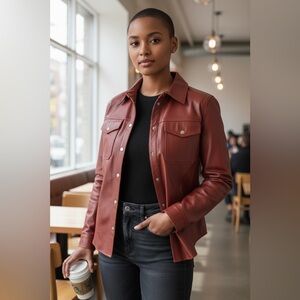 BB Dakota Vegan Leather Jacket Snap Front NWOT Sm